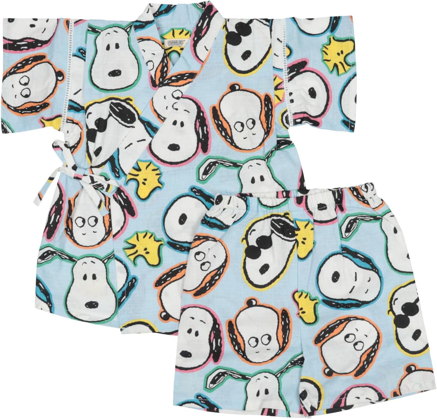 Amazon | [ピーナッツ] スヌーピー 甚平 上下セット 綿100% パジャマ