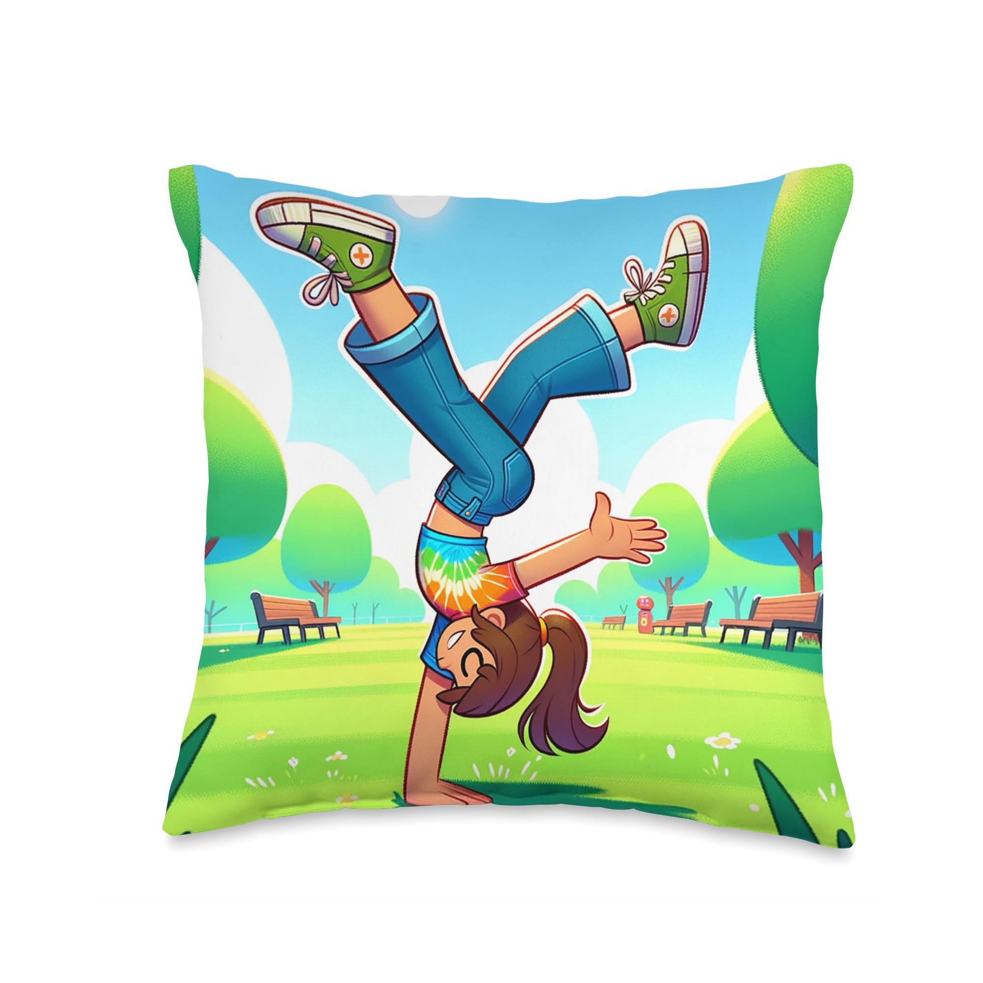 Poise & Power: The Handstand Artistry Throw Pillow