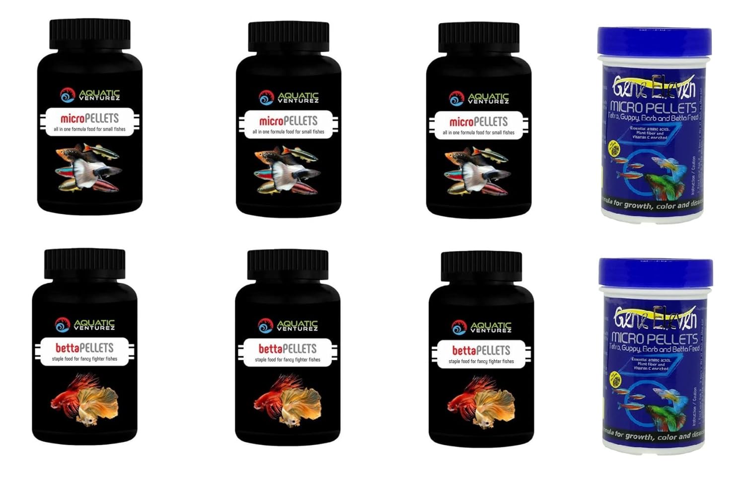 Best Guppy OR Micro Pellet & Betta Fish Food Collection AQ Micro