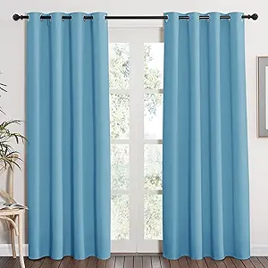 NICETOWN Thermal Curtain 84 inches Long - (Teal Blue Color) Thermal Insulated Window Treatment Drape, Room Darkening Modern Drapery for Boy's Room,52x84 inches, One Panel