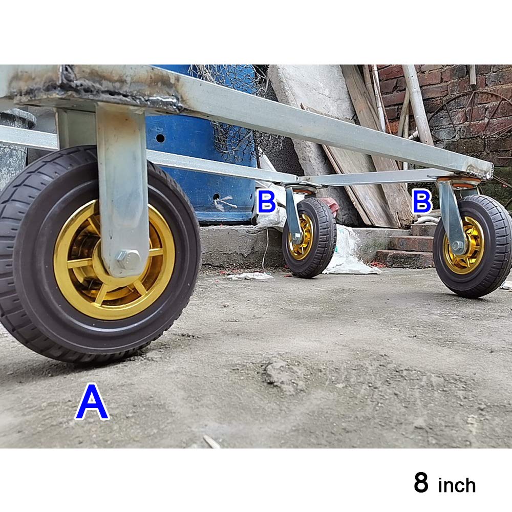 Robuste 100mm Caoutchouc roulettes pivotantes Durable Roulement Fluide Métal Châssis Idéal pour Meubles Chariots et Équipement Finition