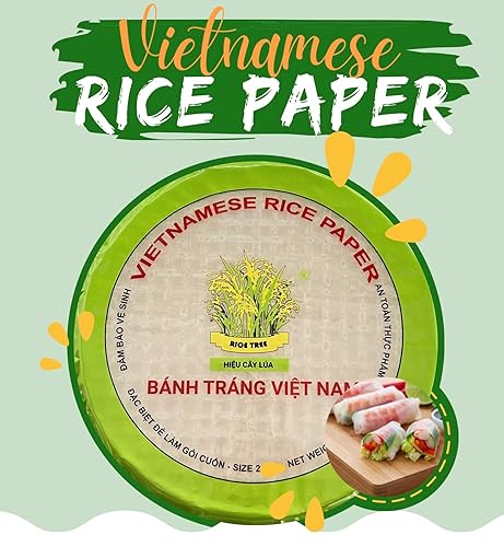 Miniatura 2 de Rollo de papel de arroz orgánico para rollo fresco (8.7 in, redondo, 12 onzas), sin OMG, sin gluten, fabricado en Vietnam, Banh Trang Goi Cuon (1