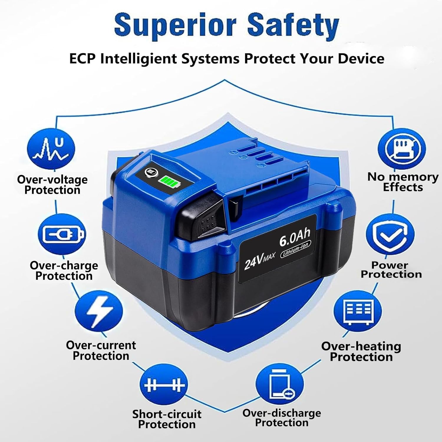 2-Pack 6000mAh Replace Battery for Kobalt 24V Battery Compatible with Kobalt 24Volt Lithium Ion Battery KB624-03 KB524-03 KB424-03 KB224-03
