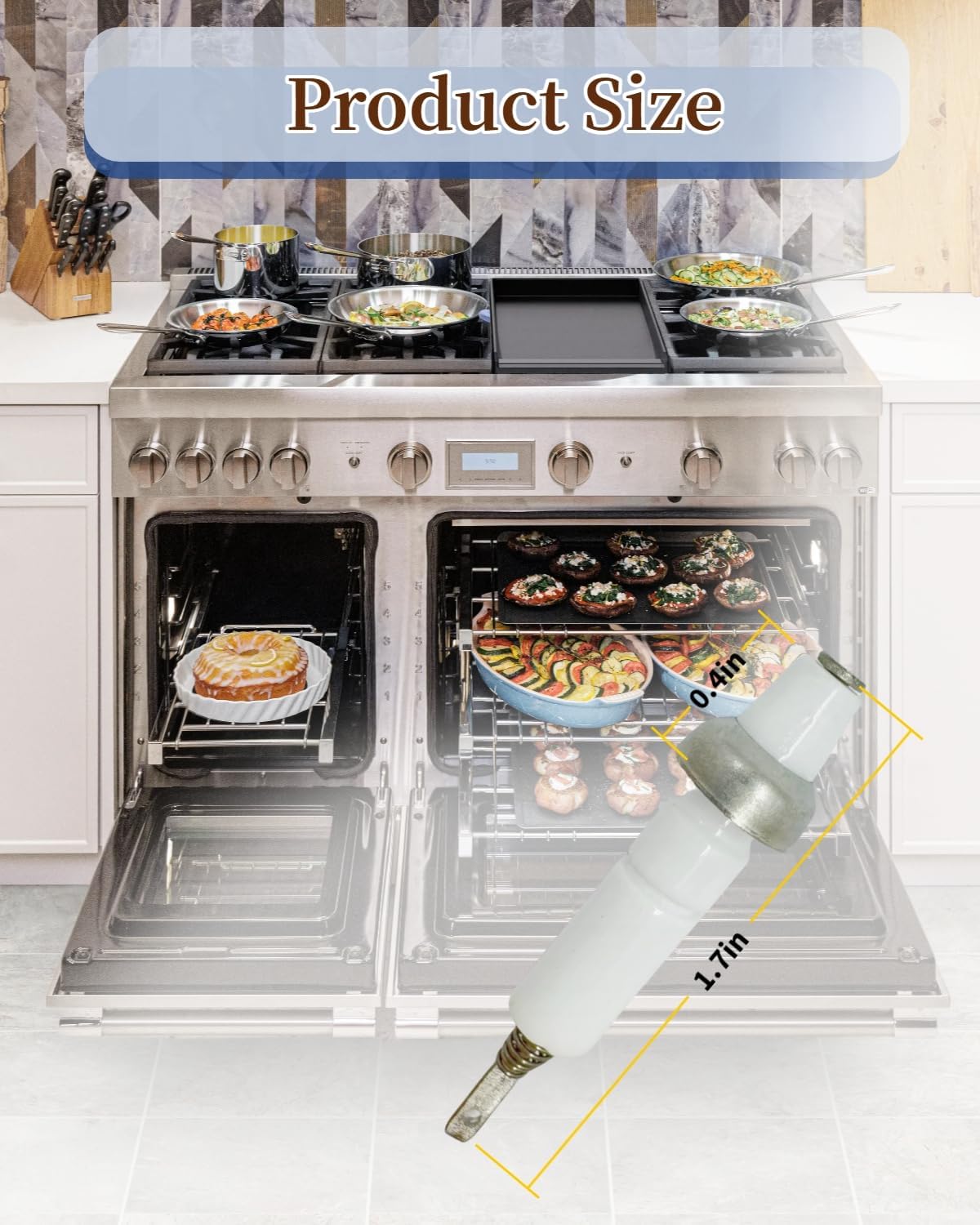 189324 Top Burner Igniter Spark Ignitor Compatible with Bosch & Thermador Oven, Stove, Cooktop, and Gas Range - Replaces 189719, 189889, 131974, 413966, 488832, 189733, PS8698440-4-Pack