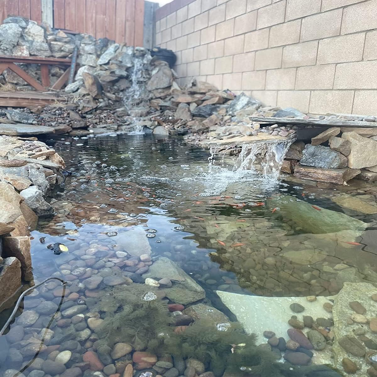 TONG TONG Telo per Laghetto Epdm 1mm, Fodera Protettiva per Laghetto Nero, Resistente alle Forature, 7.5x5m 7.5x6m 7.5x7m, per Fontane E Giardini Acquatici in Molte Forme, Spessore 0.12 Mm (6.5X5m)