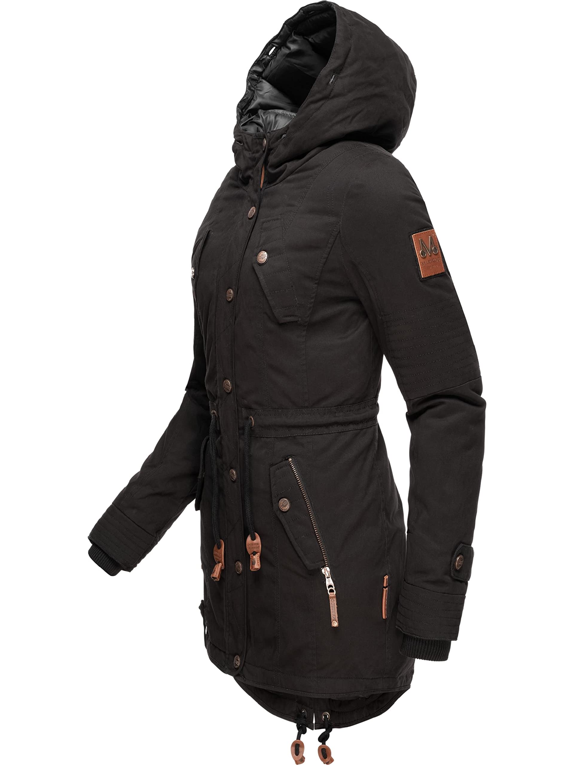 MARIKOO Caldo parka invernale da donna con pelliccia sintetica rimovibile La Viva Prc XS-XXL