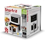 Friteuse à air électrique numérique Starfrit - Capacité de 4,2L - Surface antiadhésive en céramique - 8 fonctions préréglées - Fenêtre de visualisation - 1400W