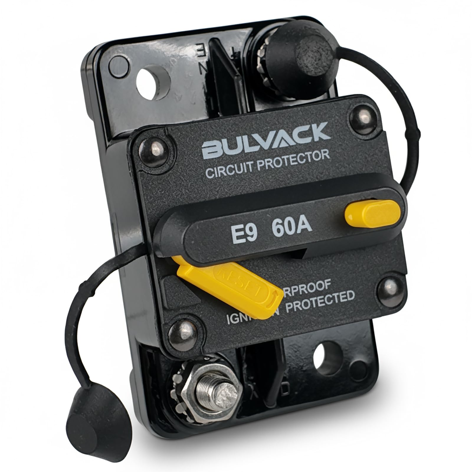 E9 3/8" Studs 300 Amp Circuit Breaker with Manual Reset for Automotive Boat ATV Vehicles Stereo Car Audio | 12V - 48V DC | Waterproof IP67 Switchable Hi-Amp 300A - Extended Surface Mount — Amazon image 15