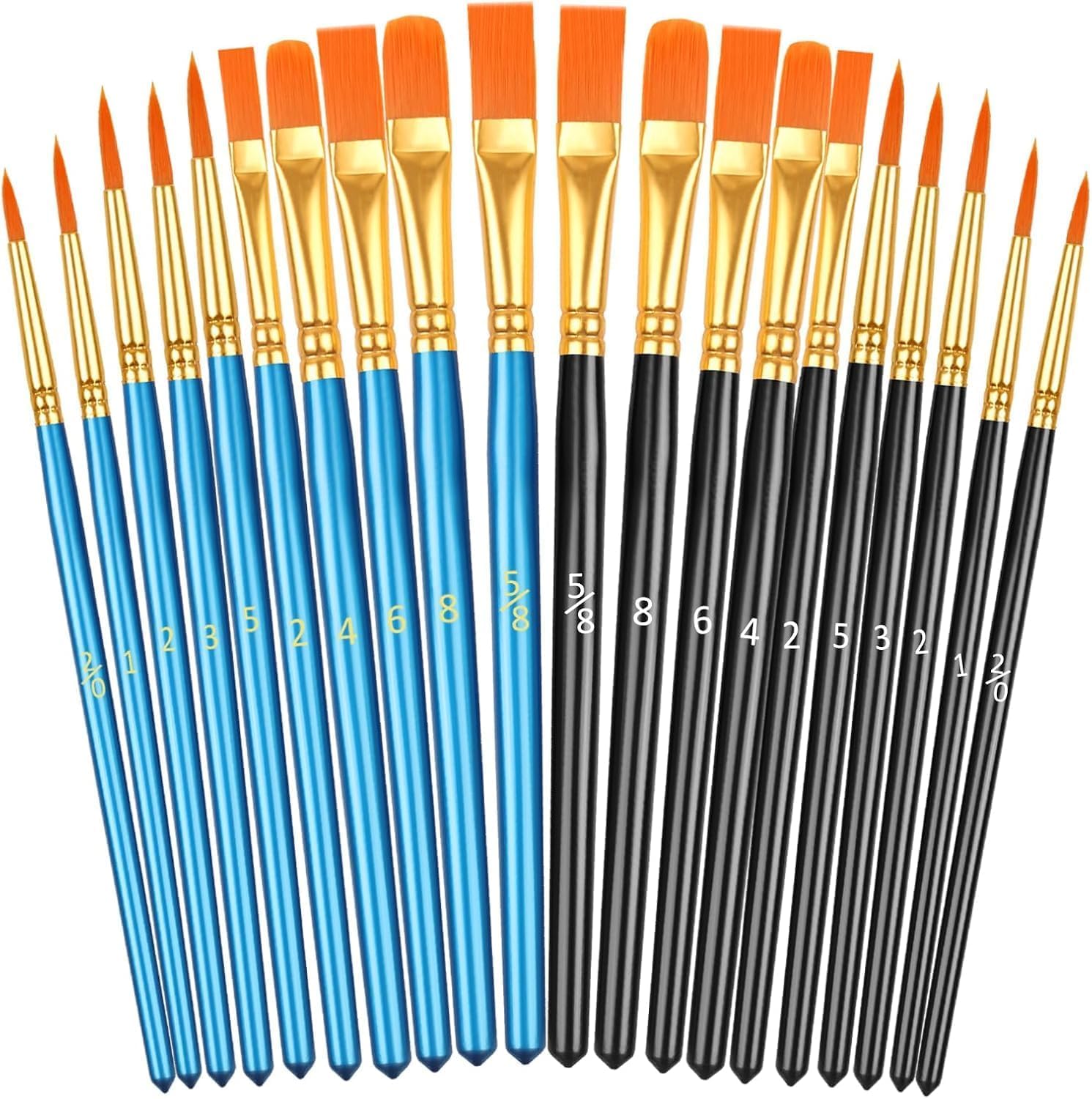 20 Pcs Paint Brushes, Acrylic Painting Brush Set, Watercolor Brushes, Acrylic Brushes for Oil Watercolor, Miniature Detailing, and Rock Painting
