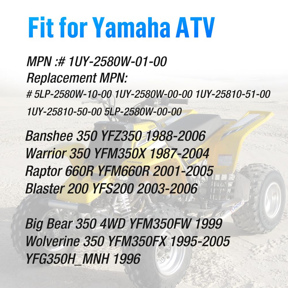 Conjunto de pinza de freno trasero para Yamaha Banshee 350 YFZ350 Warrior 350 YFM350X Wolverine 350 YFM350FX Raptor 660R YFM660R (con freno de estacionamiento & Pastillas)