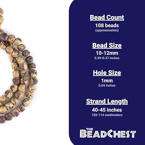 Miniatura 5 de TheBeadChest - Cuentas de oración de Buda de arcilla con hoja de oro de 0.433 in, multicolor, redonda, 40-45 pulgadas