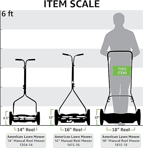 Miniatura 3 de Great States American Lawn Mower 1815-18 - Cortacésped de carrete de 5 cuchillas de 18 pulgadas y cortacésped American Lawn Mower Co. SK-2 -
