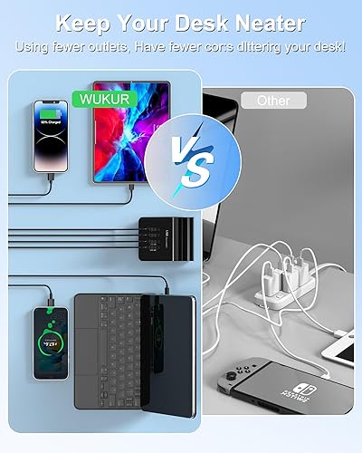 Miniatura 3 de Estación de carga USB, estación de carga de escritorio 4 USB para múltiples dispositivos compatibles con teléfonos inteligentes, altavoz, banco de