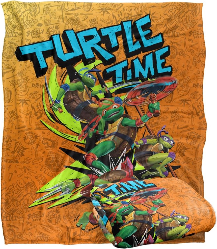 Teenage Mutant Ninja Turtles: Mutant Mayhem Blanket, 50"x60" Turtle Time Grafitti Silky Touch Super Soft Throw Blanket