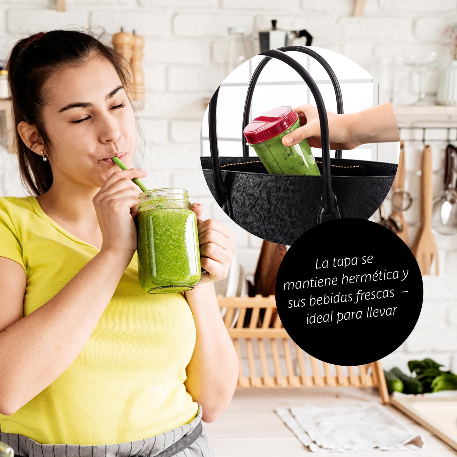 GOURMETmaxx Mr. Magic Mixer | Smoothie Maker con pack de accesorios XXL | Batidora de pie 18 piezas | Con tapas herméticas a prueba de fugas | Procesador de alimentos para batidos, smoothies, etc.