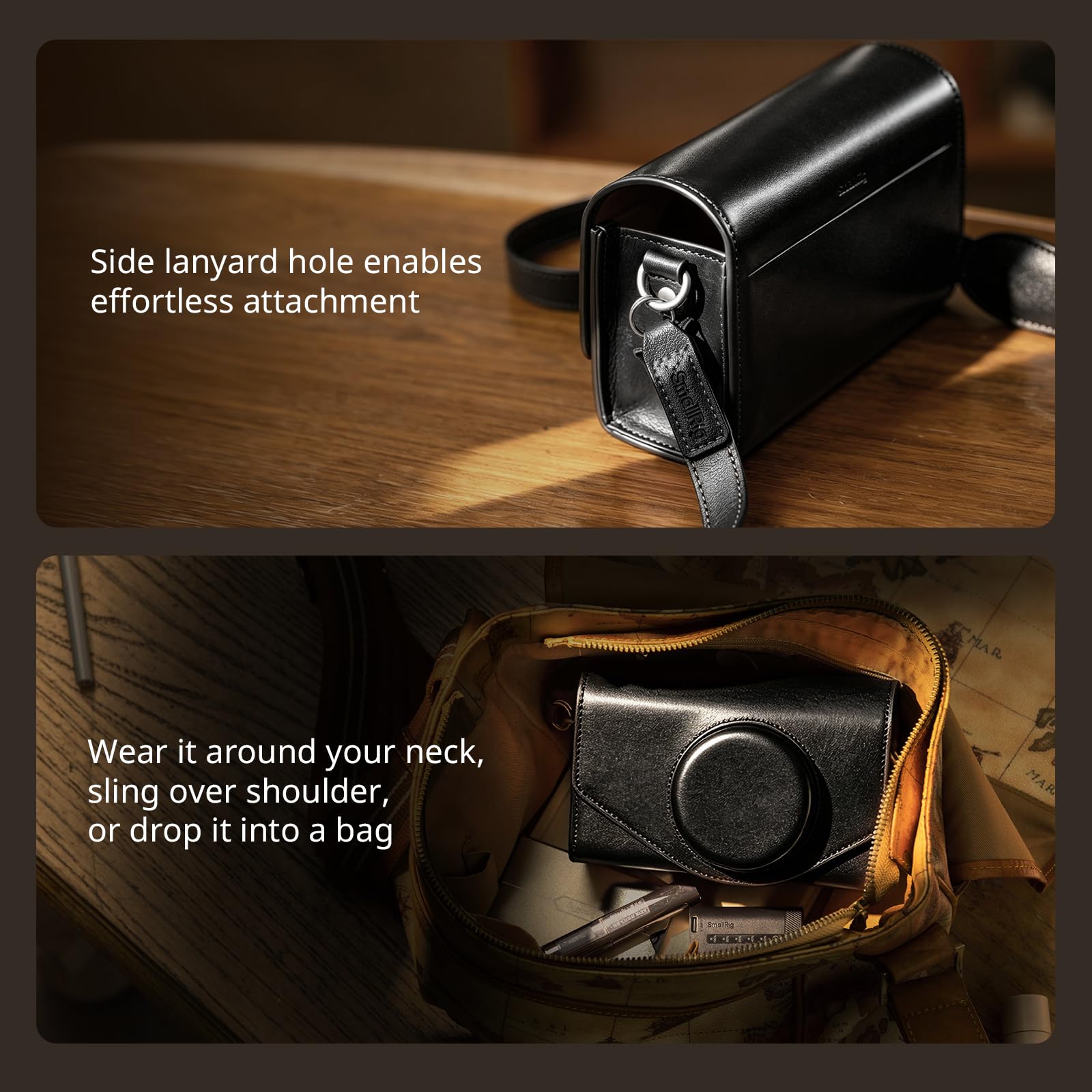 SMALLRIG Custodia in Pelle per FUJIFILM X-E5 / X100VI, Borsa per il Trasporto con Chiusura Magnetica, Custodia Protettiva, Borsa Compatta, Borsa a Tracolla, Nera - 5987