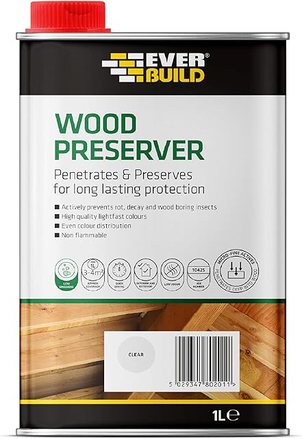 Everbuild LJCR01 Wood Preserver, Clear, 1 Litre