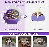 Vista 24 de UPSKY Slow Feeder Dog Puzzle Bowl, Interactive Bloat Stop Non-Slide Lick Treat Bowl for Small Medium Dogs (Black)