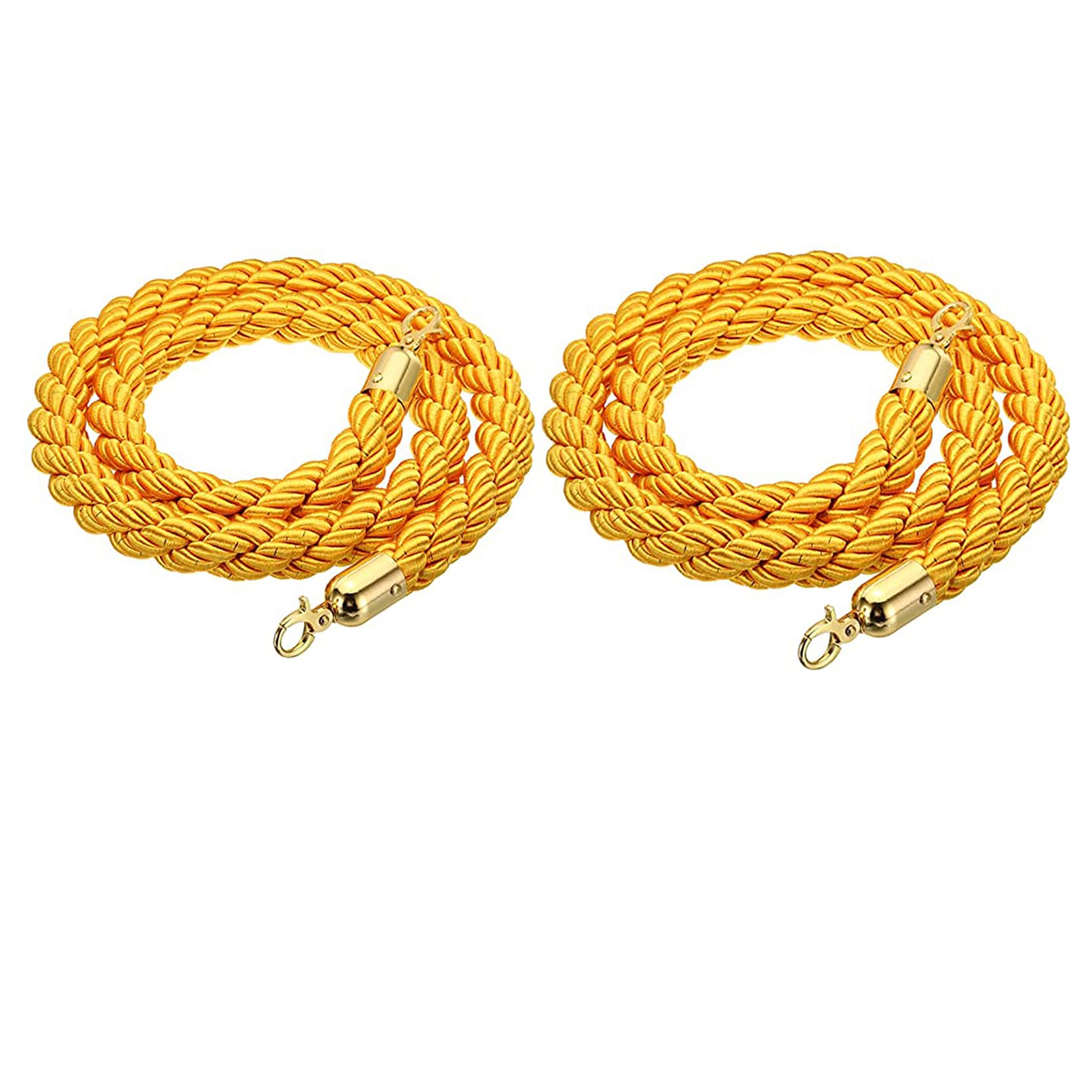 Braided Hemp Rope Barrier with Gold Hooks for Event Queue Management