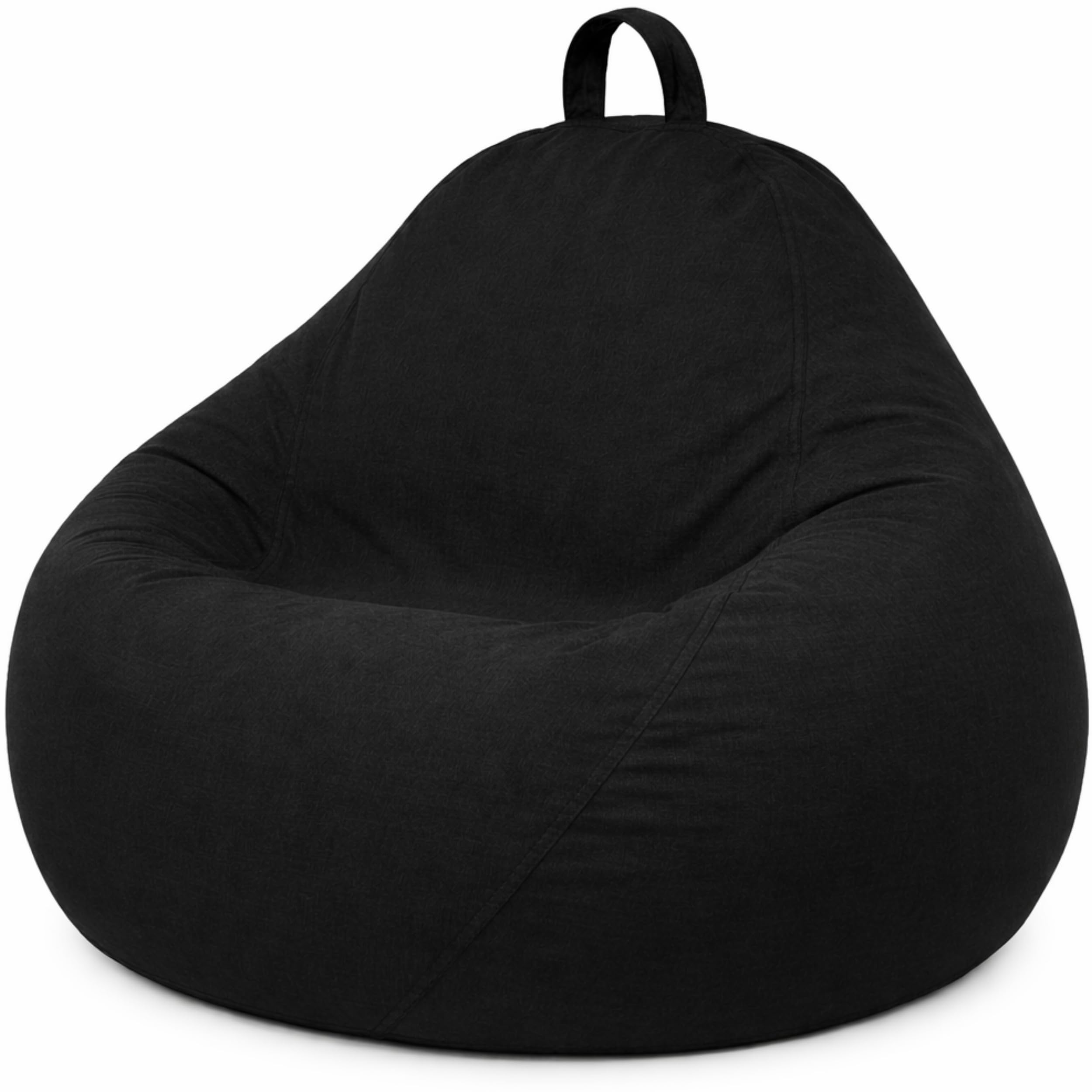 bananair - Pouf Poltrona Sacco con Imbottitura in Schiuma - Morbido e Confortevole - Fodera Lavabile - Pratico e Facile da Trasportare - Pouf Sacco per Tutta la Famiglia (120x100 cm, Nero)