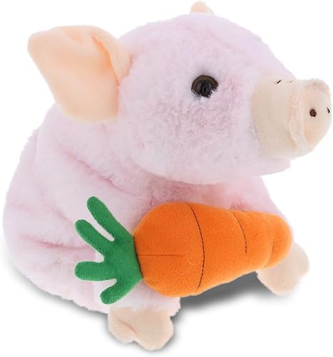 DolliBu Happy Easter - Cerdito de peluche súper suave con zanahoria, lindos animales de peluche con zanahoria, regalo sorpresa perfecto de Pascua, 7