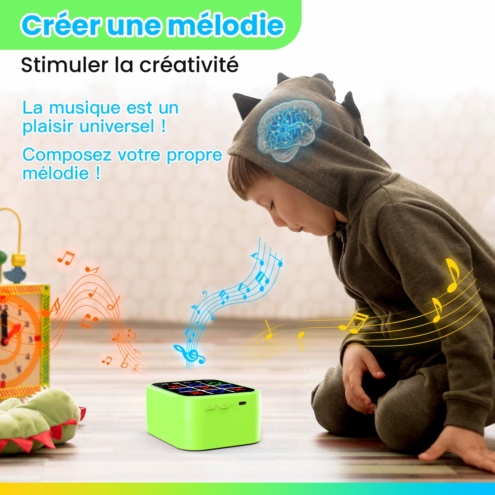 Boîte de Jeu Tic Tac Toe Rechargeable Contenant 5 Jeux Amusants pour Le Cerveau et la mémoire Console de Puzzle compacte Portable Jeux de Voyage pour Tous Les âges 3 + Cadeaux de Noël(Vert)