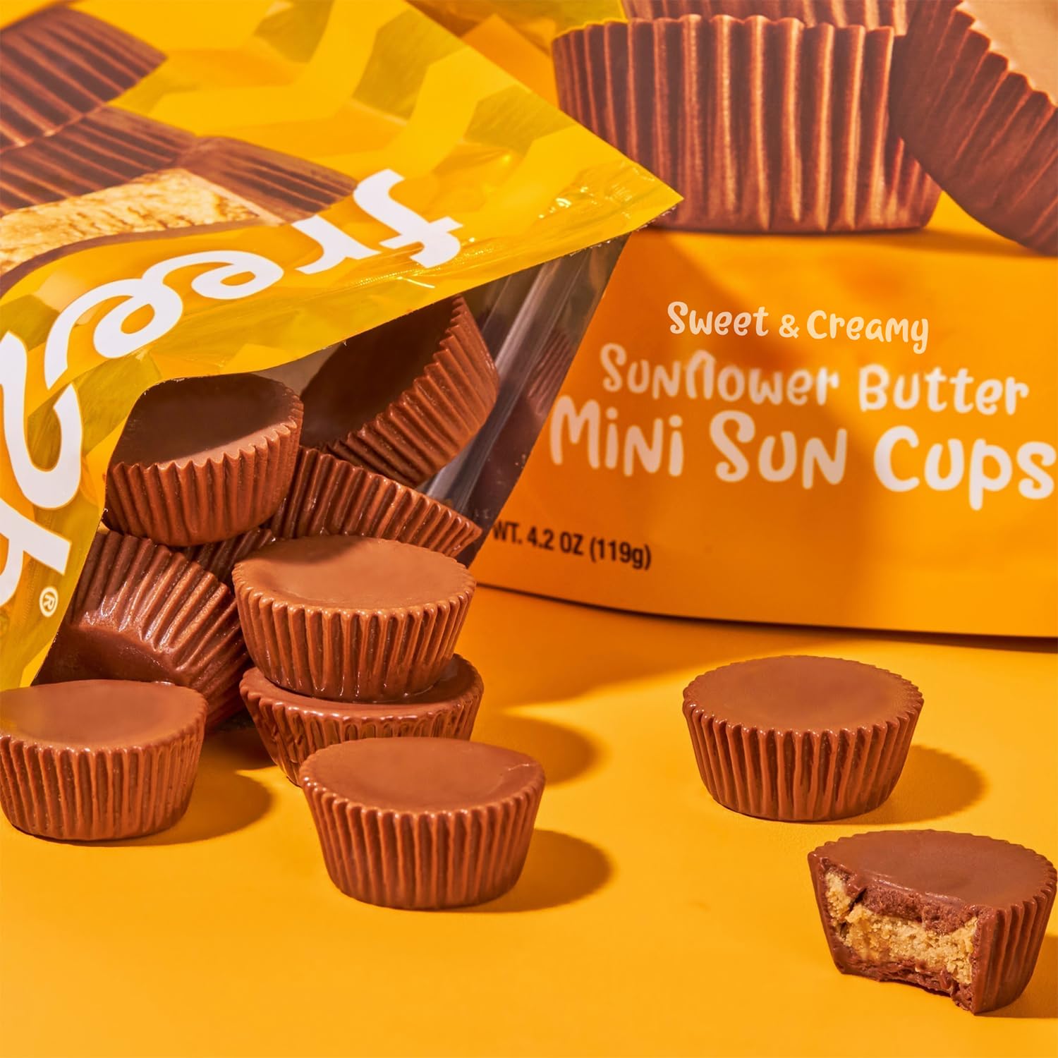 Free2b Sunflower Butter Mini Cups, Safe for School and Allergy Friendly, Gluten-Free, Dairy-Free, Nut-Free, and Soy-Free, Resealable Bag (36 Sweet and Creamy Cups)