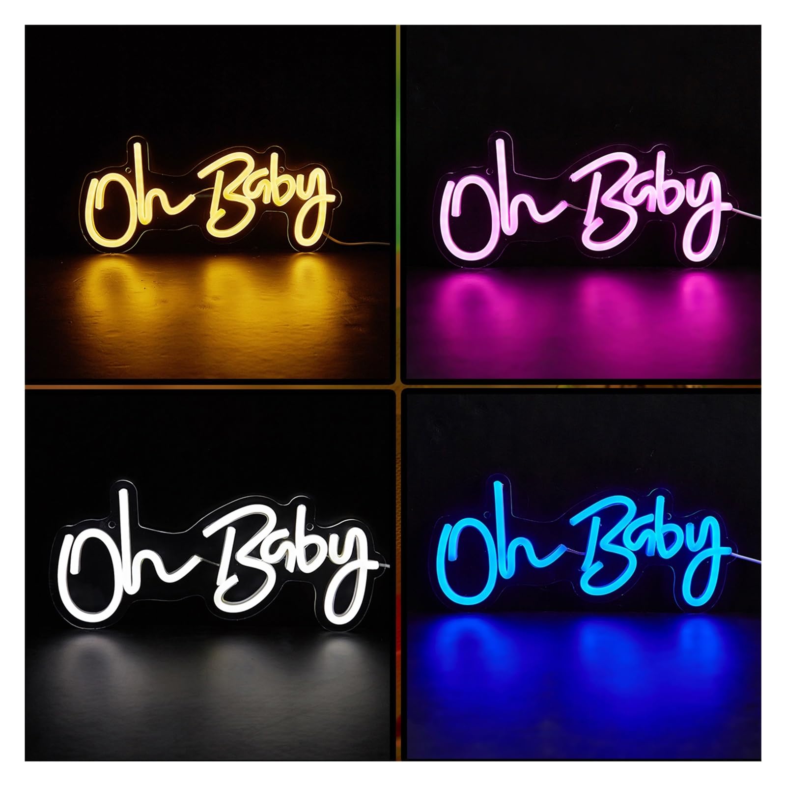 Generico Neon per Oh for baby Insegne con luce notturna da parete e decorazioni per la camera letto il soggiorno(Warm white)