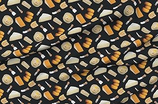 Spoonflower Fabric - French Cheese Paris Food Picnic Party Wine Printed on Minky Fabric by The Yard - Sewing Baby Blankets Quilt Backing Plush