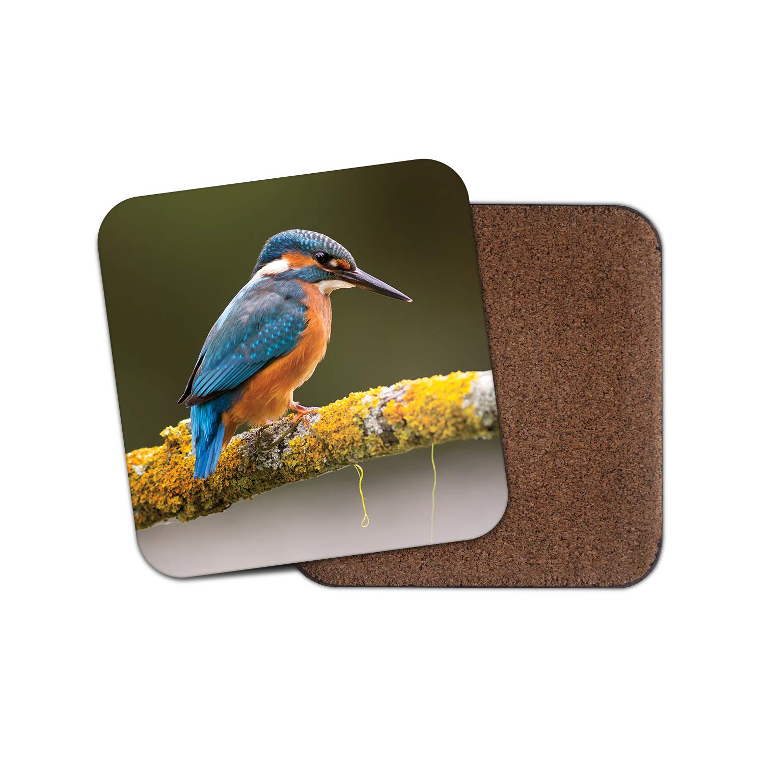 Destinationvinyl Multicolor 1 X Beautiful Kingfisher Coaster - Bird Wildlife Nature Animals Wild Dad #15668