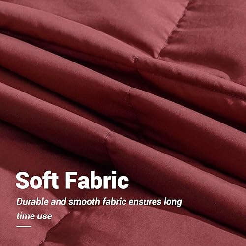 Miniatura 2 de NEXHOME PRO Manta individual de plumón para sofá, manta de plumas suave y ligera para uso en interiores y exteriores, 68 x 90 pulgadas, color rojo