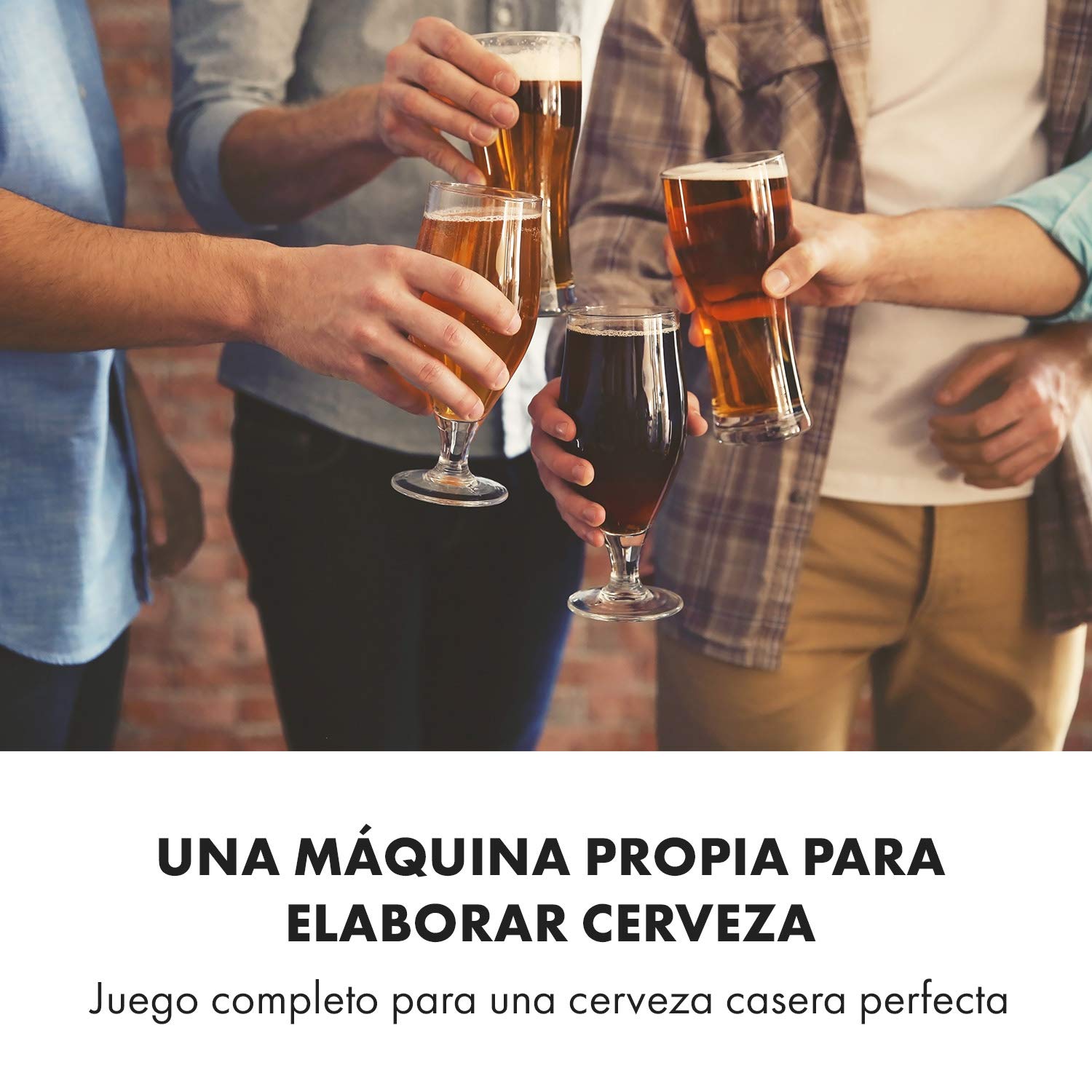 Klarstein Brauheld Pro - Fermentadores cerveza, Fabrica cerveza artesanal, Máquina cerveza artesanal, Temporizador 1-99 min, 30-100 °C, Acero inoxidable, Recipiente grano extraíble, 45 L, Plateado
