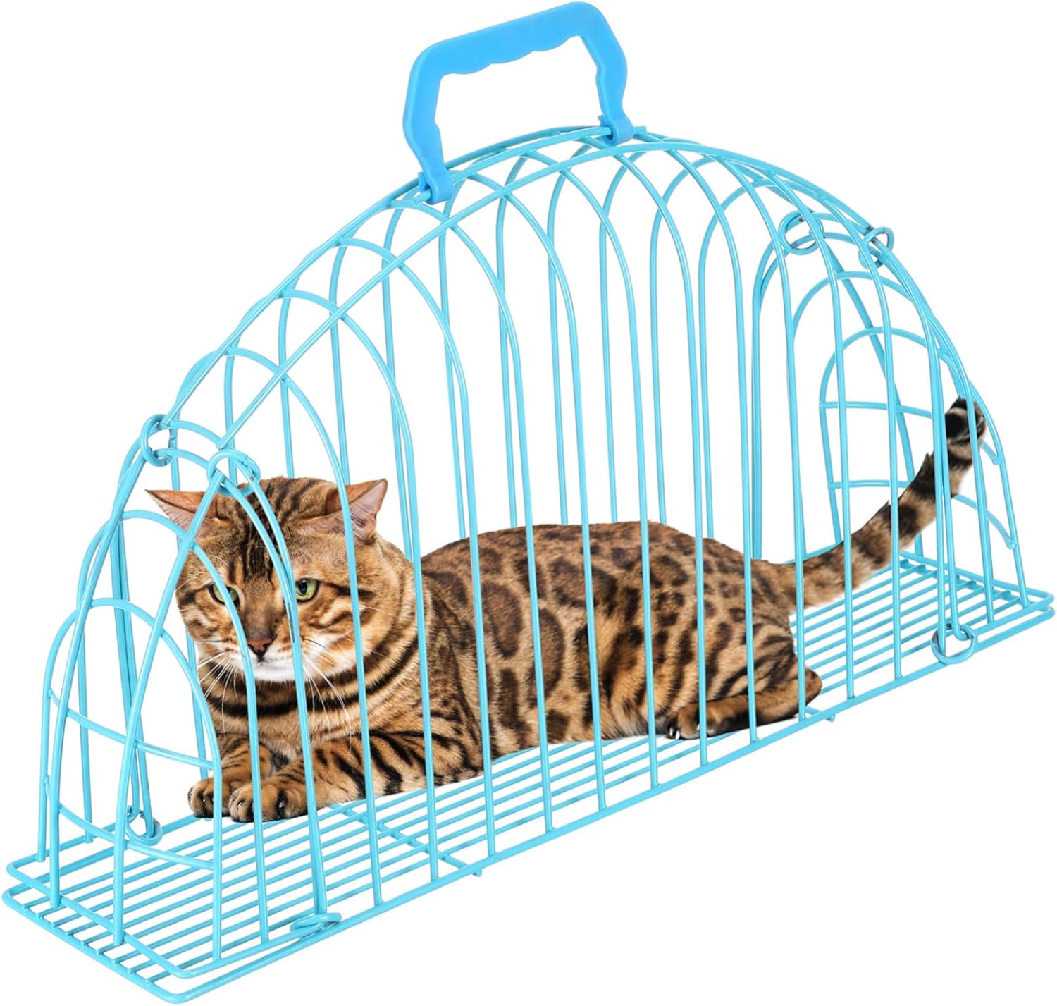 Portable Cat Bath Cage Wear-Resistant PET Bathing Cage Mesh Design for Safe Cat Washing 1 Piece