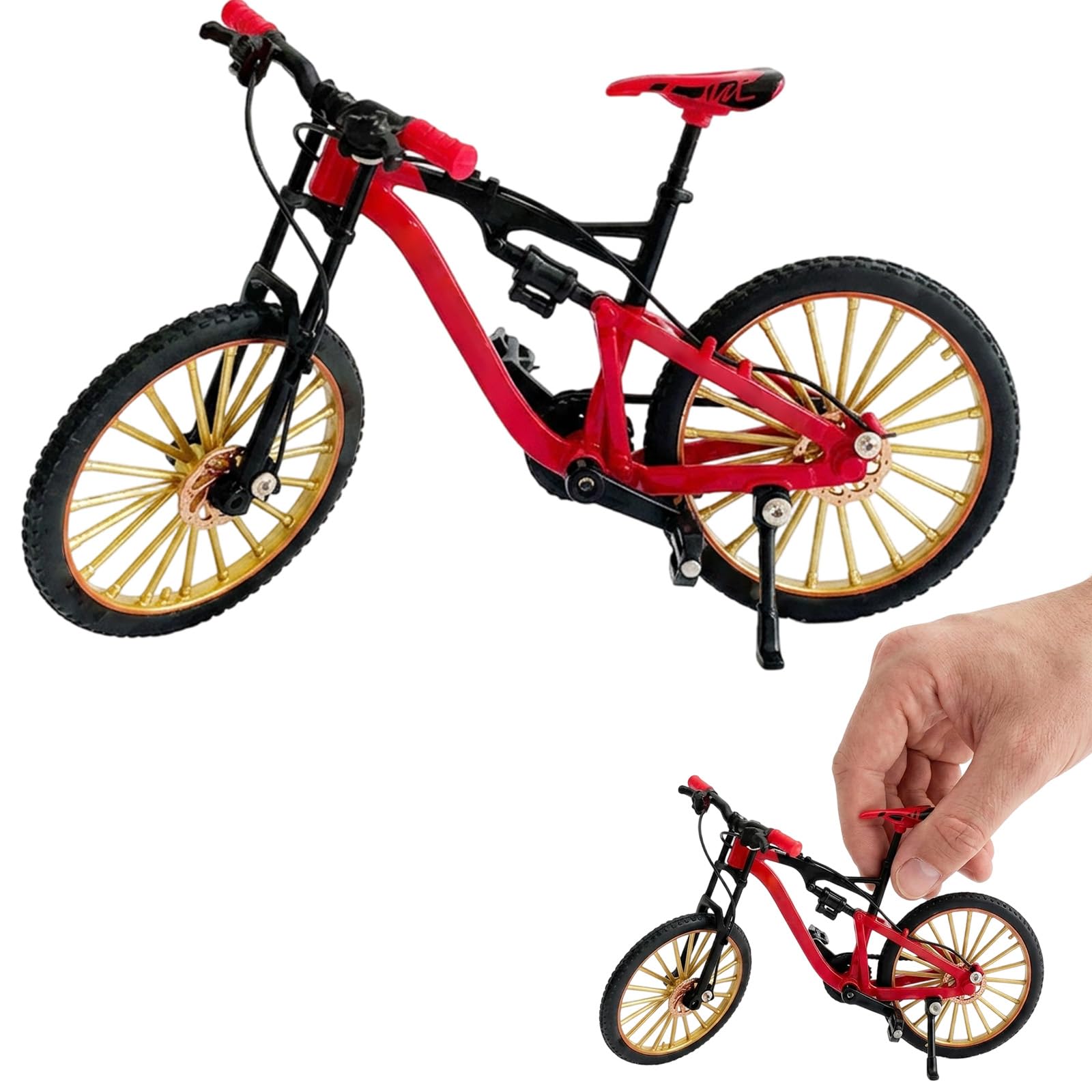 YFHUVB Finger Bike, Miniature Mountain Bicycle For Desk Display, Stress Management Tool With Moving Components, Compact Finger Bikes Model For Office And Home Environments ﻿