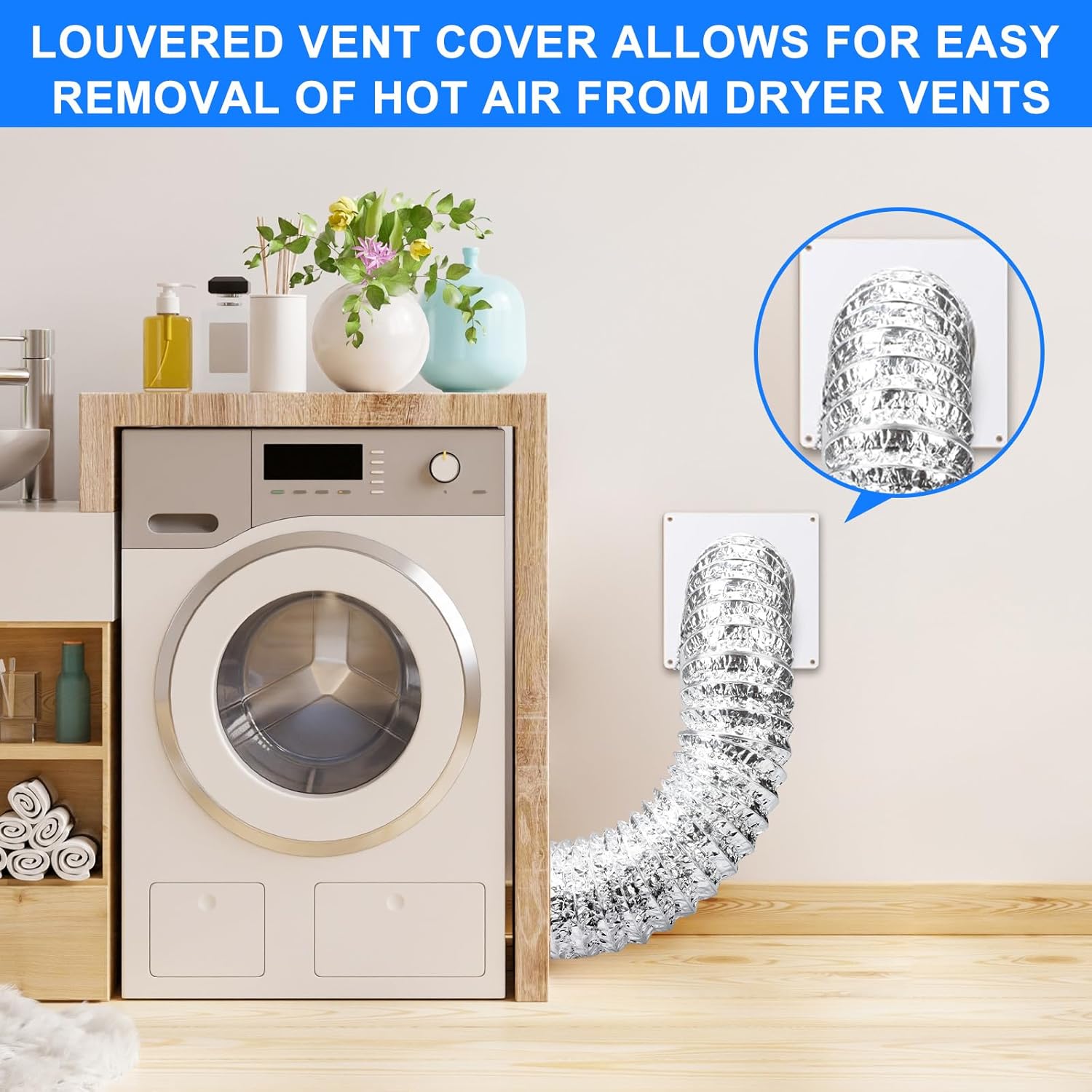 BestYiJo 4 Inch Stainless Steel Dryer Vent Kit - Corrosion-Resistant, Easy Installation, Multi-Scene Use for Dryer, Bathroom Exhaust Fan, AC Ventilation & Washer Air Circulation