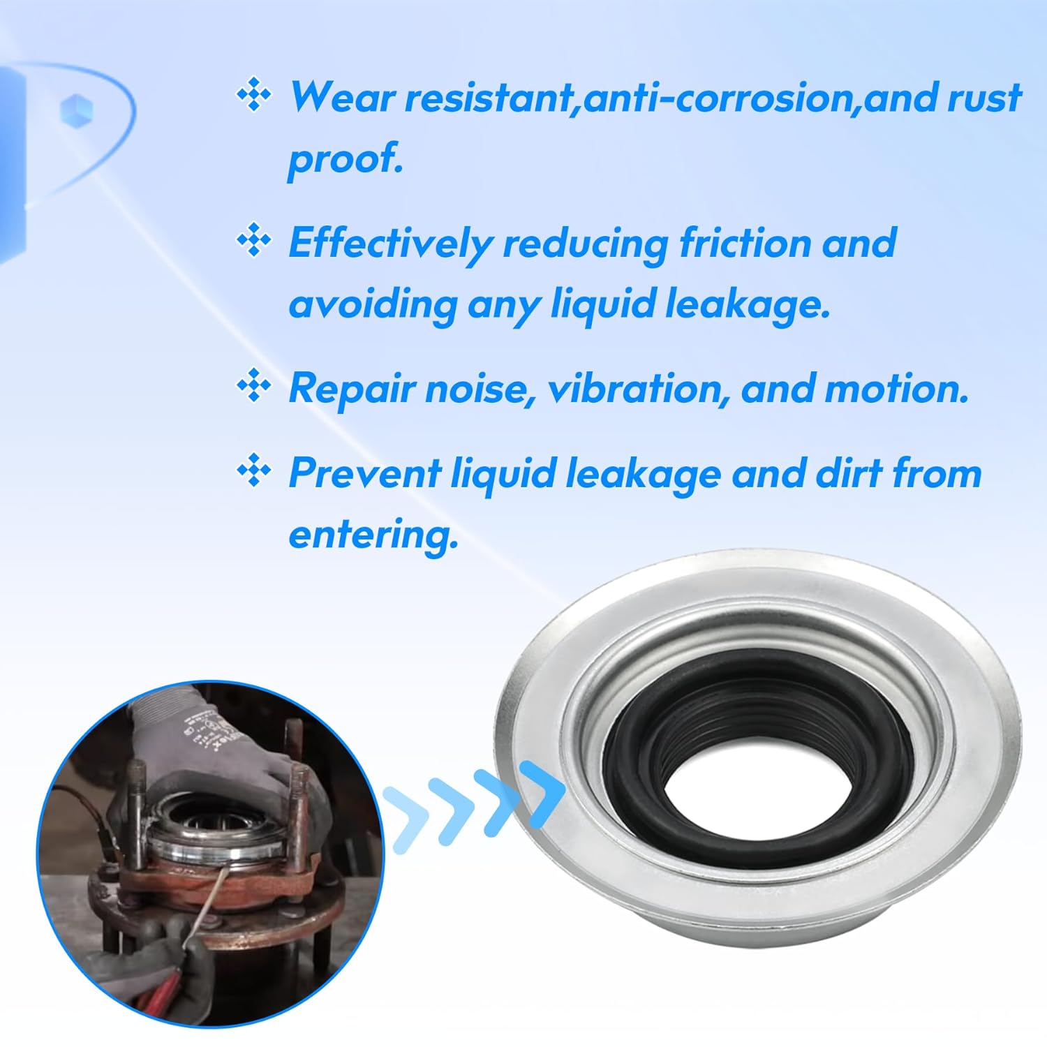 Front Axle Vaccum Knuckle Seal & Hub O-Ring & Dust Seals Compatible with 2005-2019 Ford Super Duty F250 F350 F450 F550 Dana Super 60