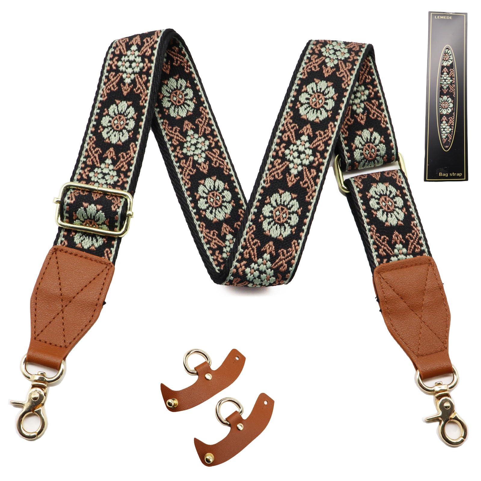 LEMEDE Purse Strap Replacement Crossbody 1.5" Wide Shoulder Strap Adjustable Straps Handbag Strap Replacement Belts