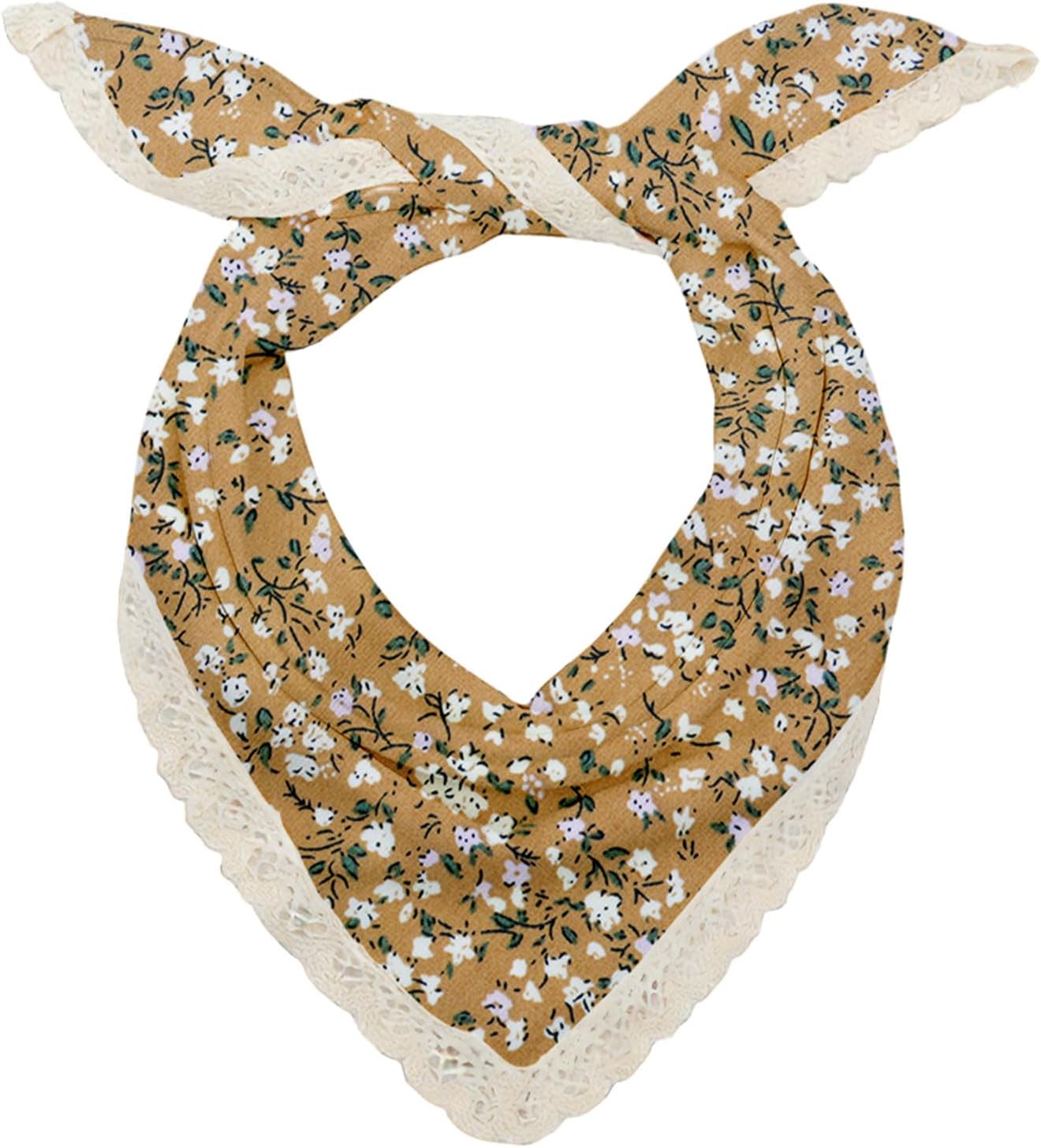 LJBFNN Floral Bandana for Women, Triangle Flower Head Kerchief