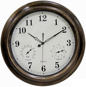18 Inch Fashion Wall Clock Waterproof Clock Seiko Clock Outdoor Wall Clock Waterproof Kitchen Wall Clock Decorative Round Clock, Waterproof, Anti-Fog, Moisture-proof, Quiet Movement, High Precision,