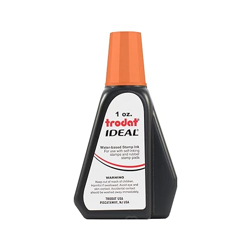 Botella de recarga de 1 oz para sellos de tinta Tinta naranja 1 Botella de recarga de 1 oz para sellos de tinta Tinta naranja 1