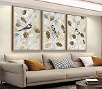 Minimalist Abstract Boho Wall Art - Natural Framed Abstract Canvas Picture Stone Painting Rock Line Artwork Modern Geometric Canvas Prints for Home Wall Decor 40 x 60cm * 3 Tan Brown Grey Black