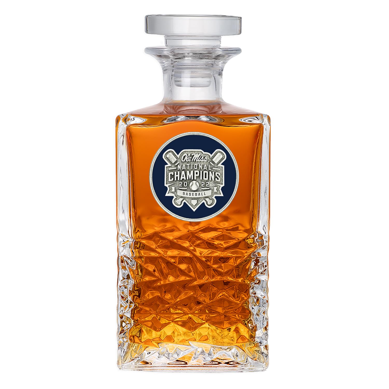 Heritage Pewter Ole Miss Baseball Champions Heritage Decanter | 25 OZ Liquor Pourer | Expertly Crafted Pewter Glass