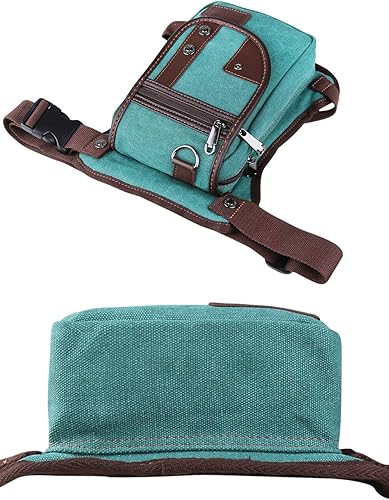 Miniatura 5 de Genda 2Archer Bolsa de pierna para motocicleta lona duradera con múltiples bolsillos cintura máxima de 56 pulgadas Azul  Patchwork