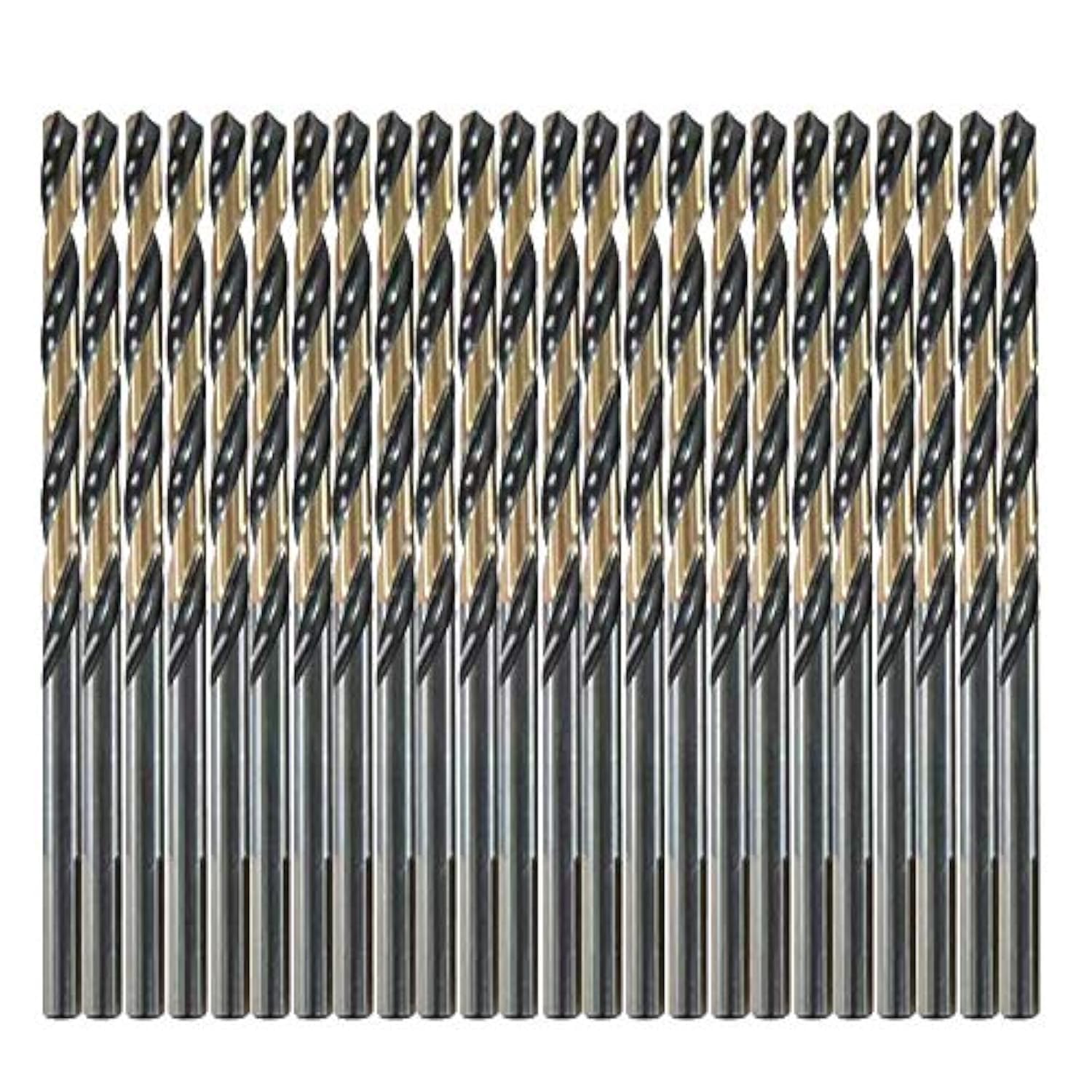 24PCS, 1/8" Black and Gold Twist Drill Bits