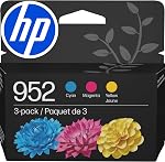 Original HP 952 Cyan, Magenta, Yellow Ink Cartridges (3-Pack) | Works with HP OfficeJet 8702, HP OfficeJet Pro 7720, 7740, 8210, 8710, 8720, 8730, 8740 Series | Eligible for Instant Ink | N9K27AN