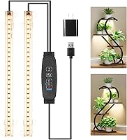 Vista 14 de Tiras de luz LED para cultivo, luces de cultivo para plantas de interior espectro completo 3000K, barra de luz para plantas con temporizador