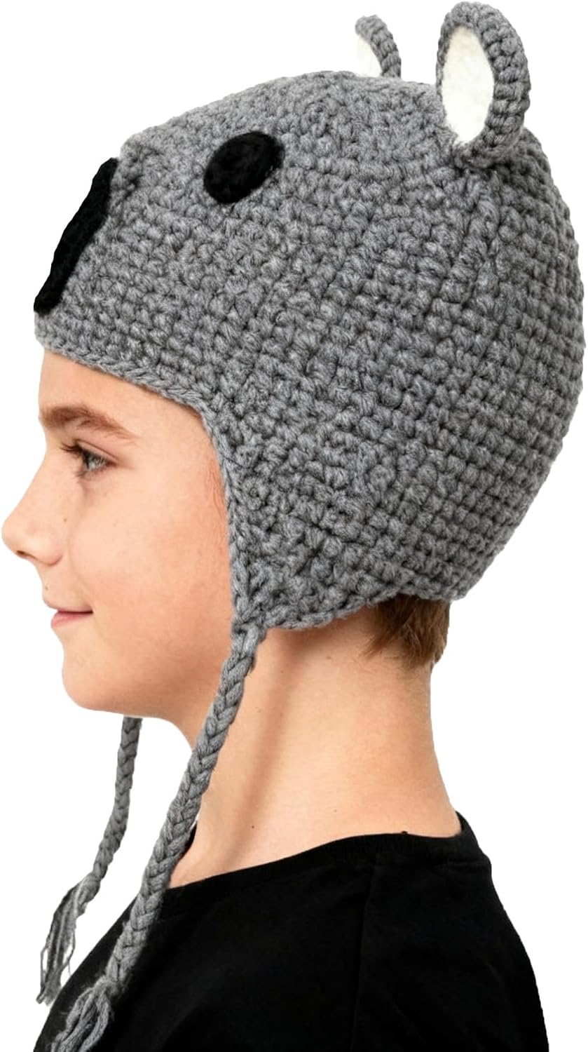 Handmade Knit Koala Hat Bear Ear Beanie Braid Earflap Warm Cap image 2