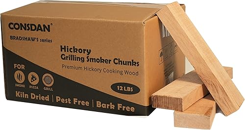 Miniatura 9 de CONSDAN Astillas de madera para ahumador, horno de pizza de nogal cultivado en Estados Unidos, para cocinar trozos de madera natural, leña seca al