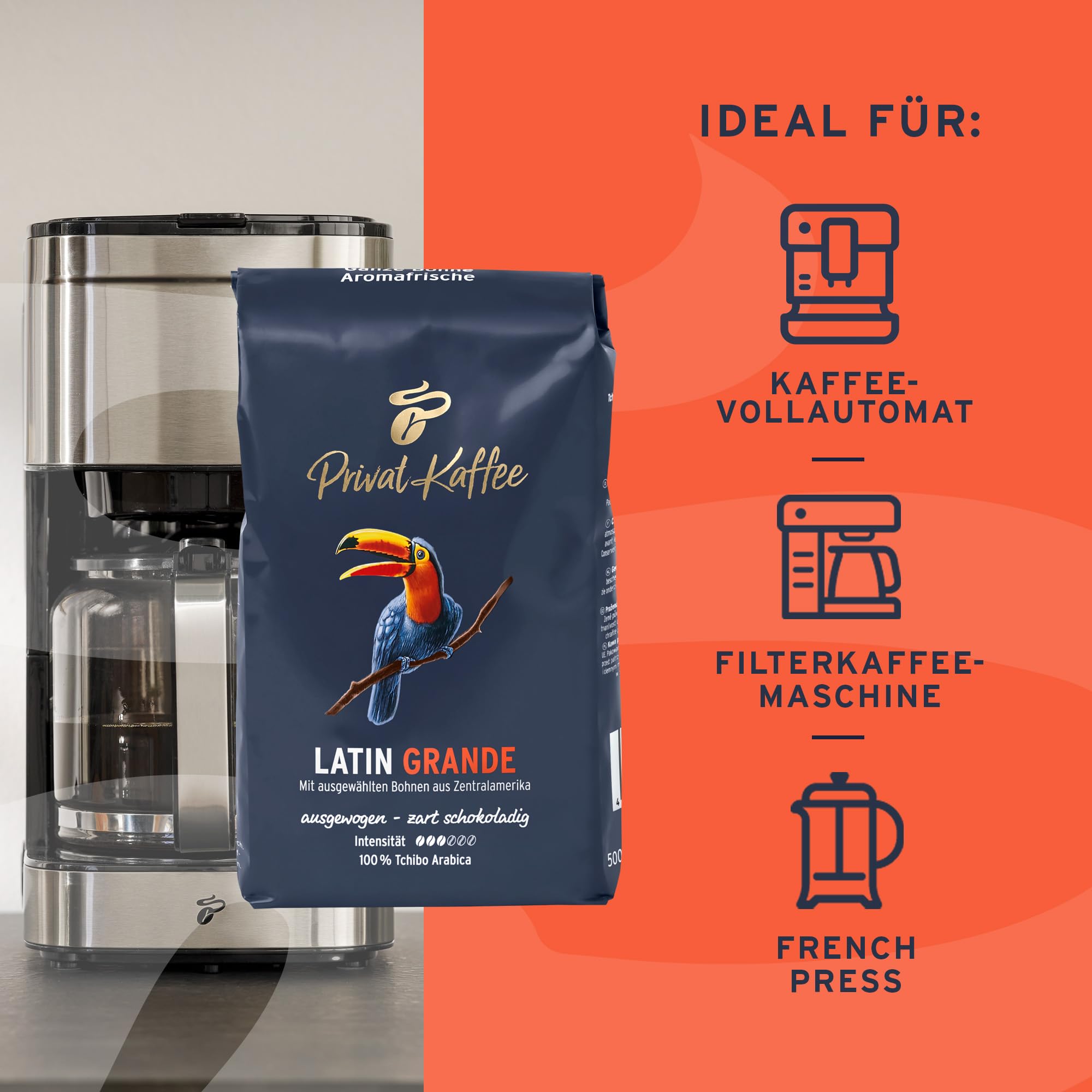 Tchibo Privat Kaffee Latin Grande, Kaffeebohnen, 6x500g