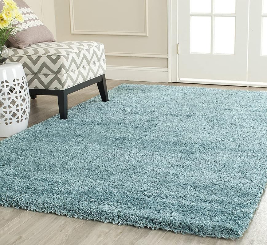 Image of SAGON Anti-Skid Shaggy Carpet Rug for Home | Ultra-Soft Plush Floor Mat for Living Room & Bedroom | Non-Slip, High-Density, Cozy Luxury Decor| 6 x 9 Feet Sky